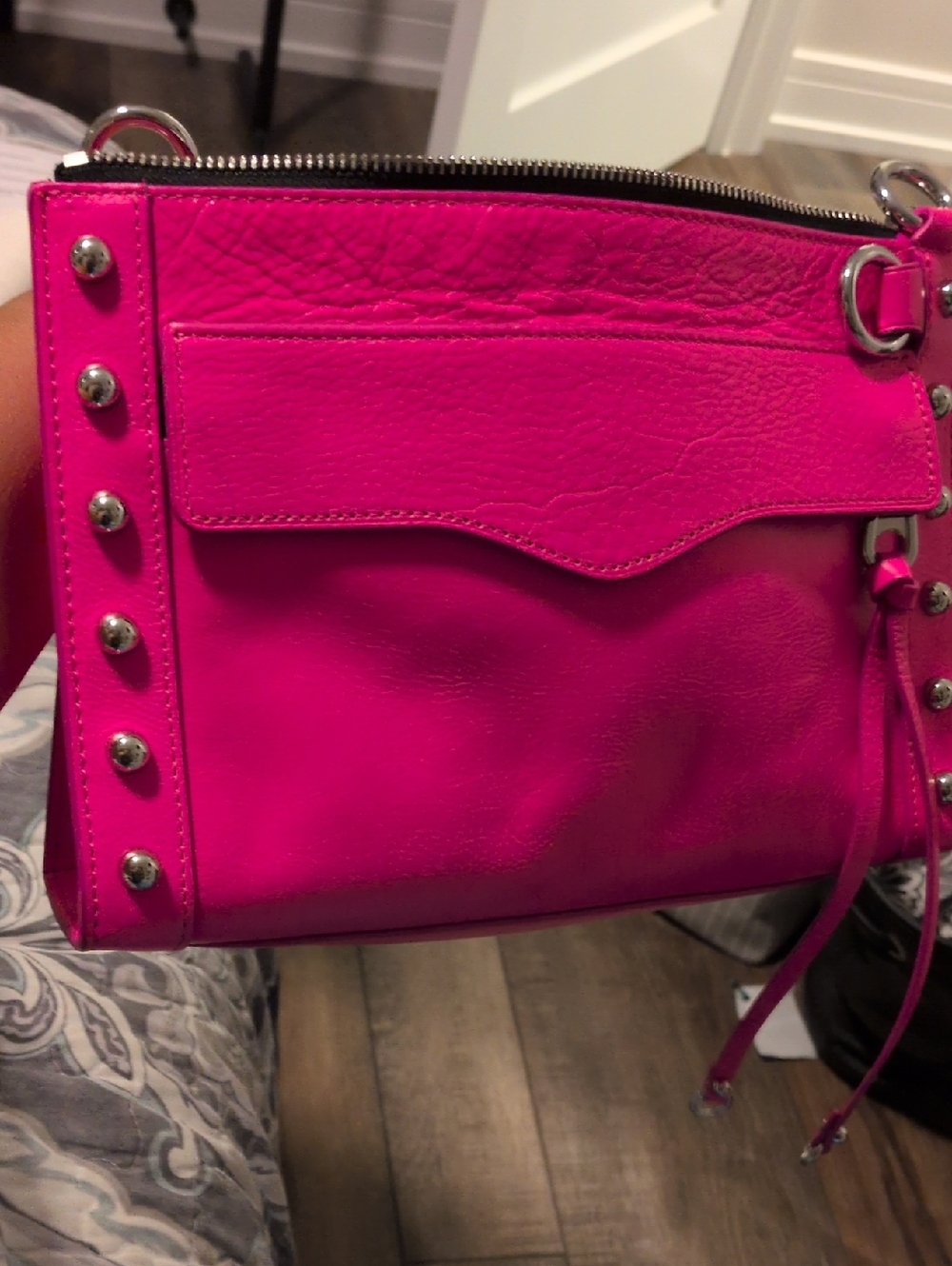 Rebecca Minkoff Hot Pink Leather Clutch